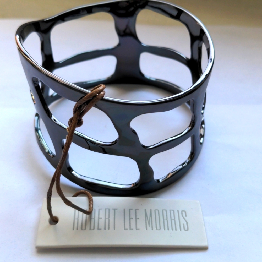 Robert Lee Morris Bangle.  Silver plated, unique dark  finish.  NWT. Box…